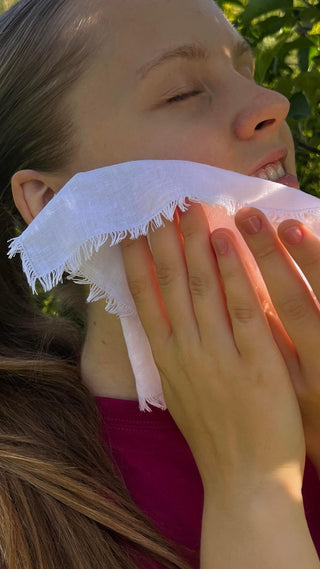 Linen face wash cloth
