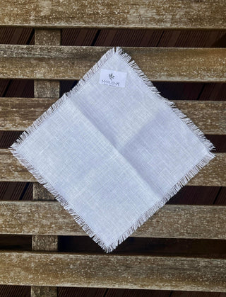 Lina dvielis drāniņa sejai no mīkstināta lina baltā krāsā