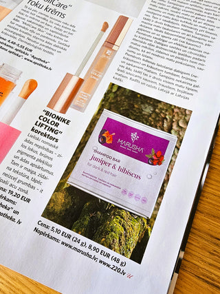 Cietie šampūni sausiem un taukainiem matiem UNA žurnālā