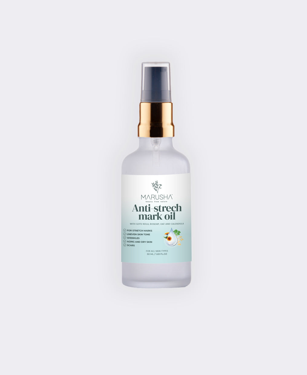 Anti stretch marks and scars massage body oil