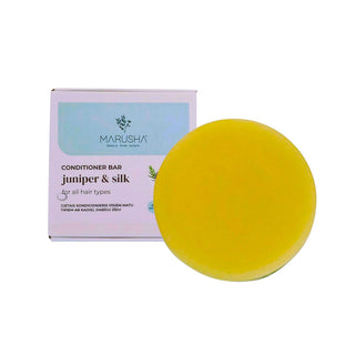 Solid conditioner bar with silk for all hair types and fo daily use in eco friendly packaging
