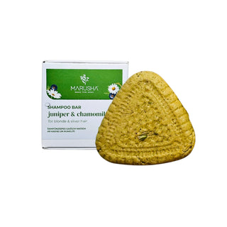 Marusha solid shampoo bar with rosemary with eco friendly packaging on a white background