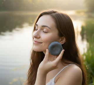 Dabīgas ziepes ar aktivēto ogli un Zaļo tēju sievietei rokās