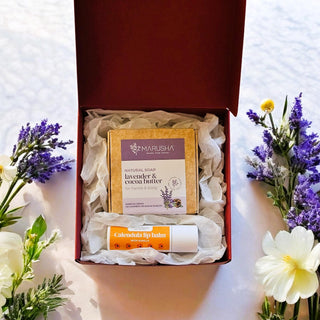 Dāvanu komplekts Lavandas ziepes un Lūpu balzams ar bišu vasku un E vitamīnu