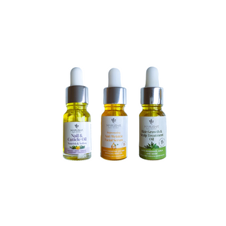 Matu eļļa, sejas pretgrumbu serums, nagu eļļa - mini komplekts ceļošanai un dāvanai, testeri