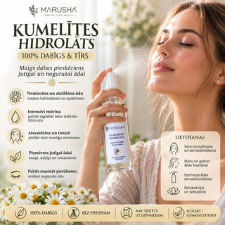kumelīšu hidrolāts un tā lietošana uz ādas