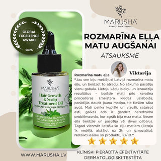 Rozmarīna eļļa matiem atsauksmes no MARUSHA klientes ar piecām zvaigznēm