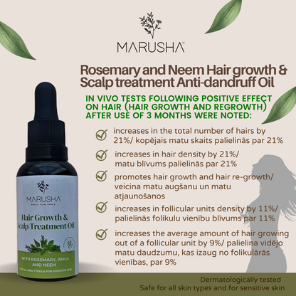 Marusha rosemary and neem extract hair growth oil positive effects list after treatment