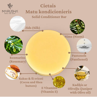 Cietais matu kondicionieris ar dabīgo eļļu un ekstraktu atšifrējumu