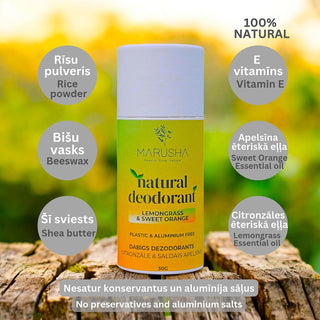 Dabīgais dezodorants un tā sastāvdaļas