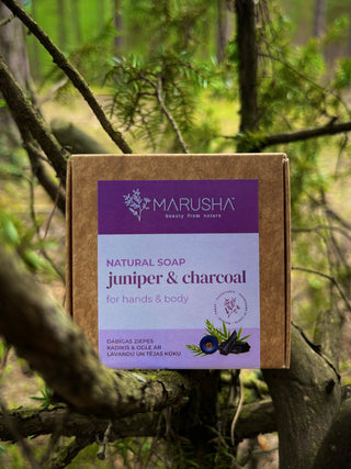 Dabīgās ziepes kastīte uz kadiķa zara