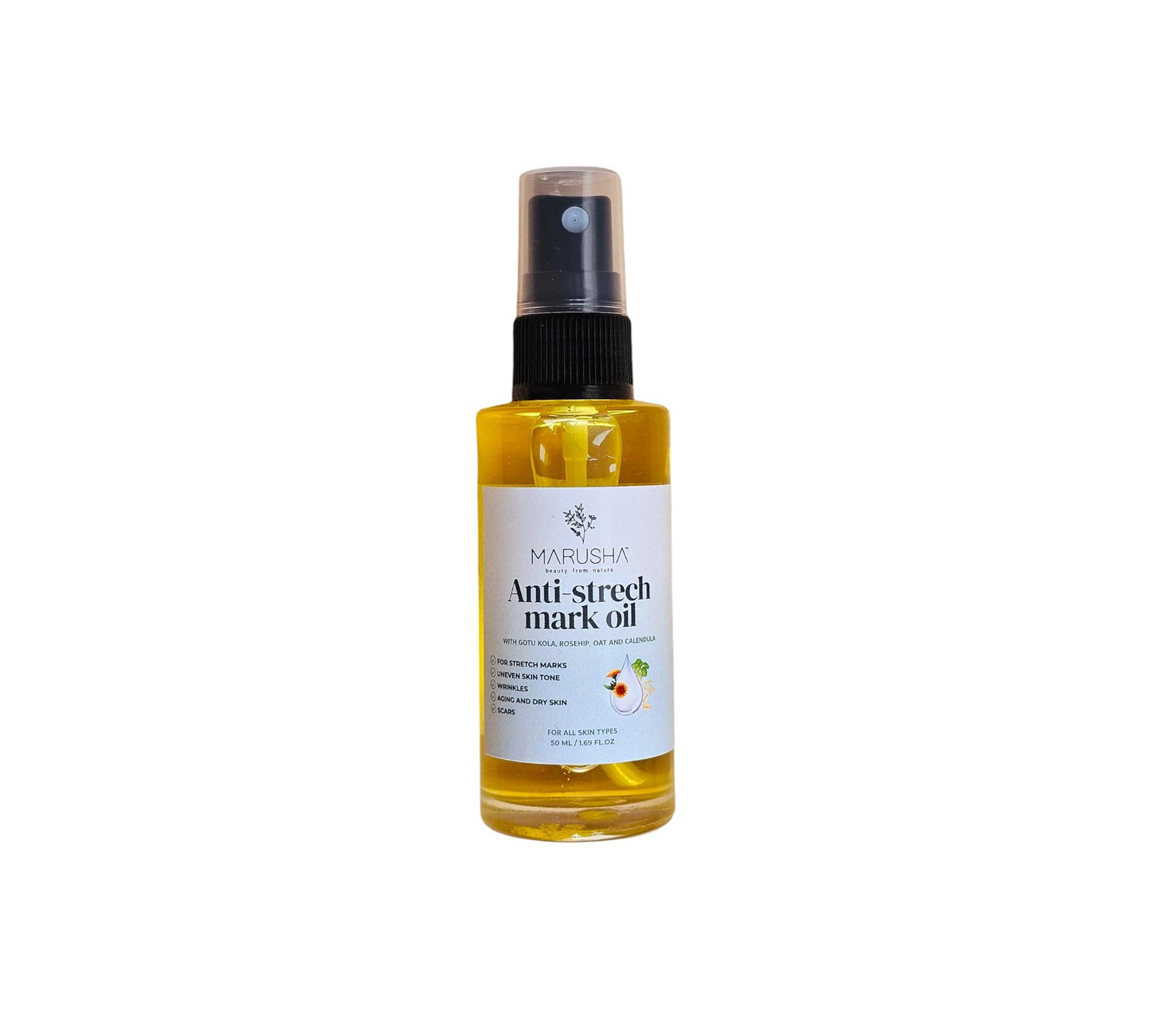 Anti stretch marks and scars massage body oil