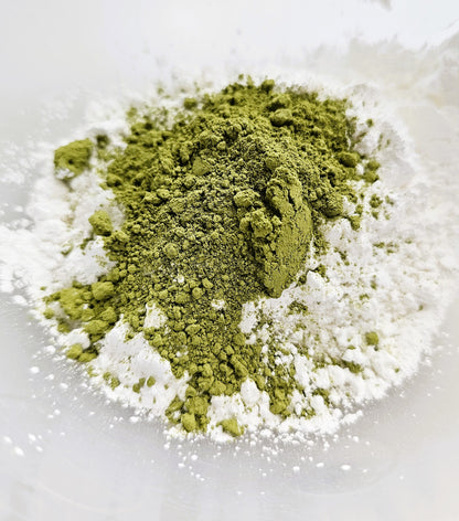 Sejas maska ar Zaļo tēju Matcha ar izejvielām