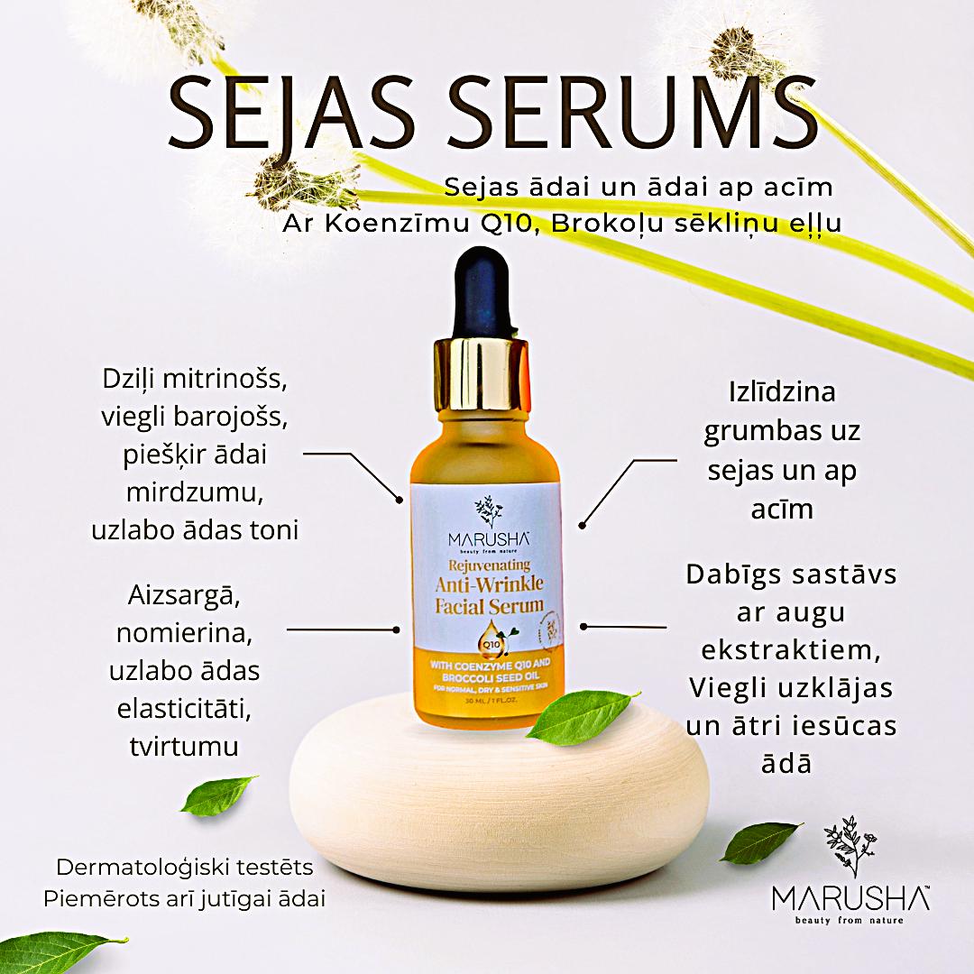 Sejas serums nobriedušai sausai un grumbainai ādai pret grumbām