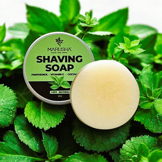 Skūšanās ziepes ar Piparmētru un zaļo tēju jutīgai un sausai ādai lapiņās