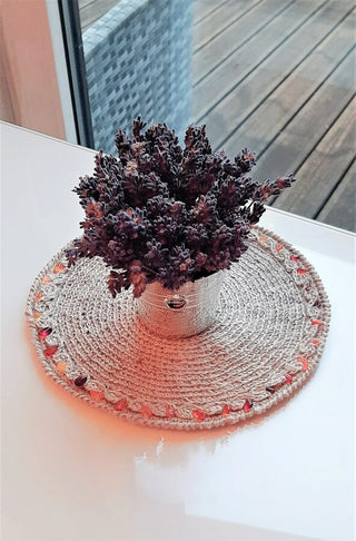 Linen tablecloth with amber - MARUSHA
